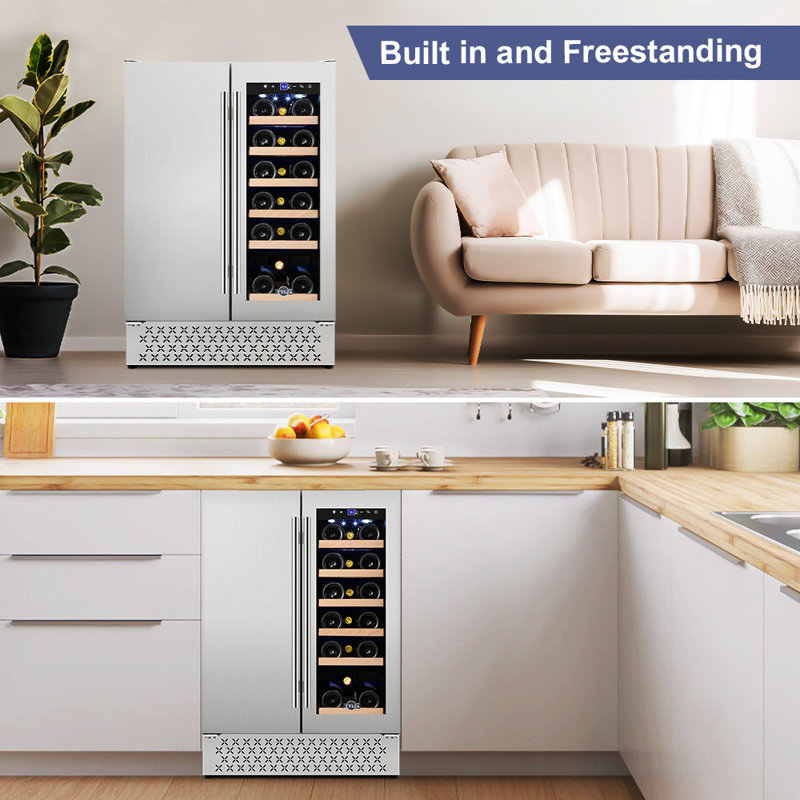 Tylza 23.43" 18 Bottle and 57 Can Wine and Beverage Lovers Collection